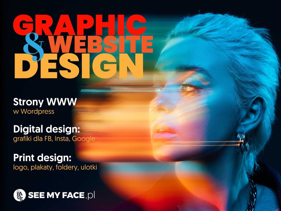 Projektowanie graficzne: strony WWW, ulotki, plakaty, foldery, logotypy, wizytówki, grafiki dla FB, IG. Małe studio - wielkie możliwości.