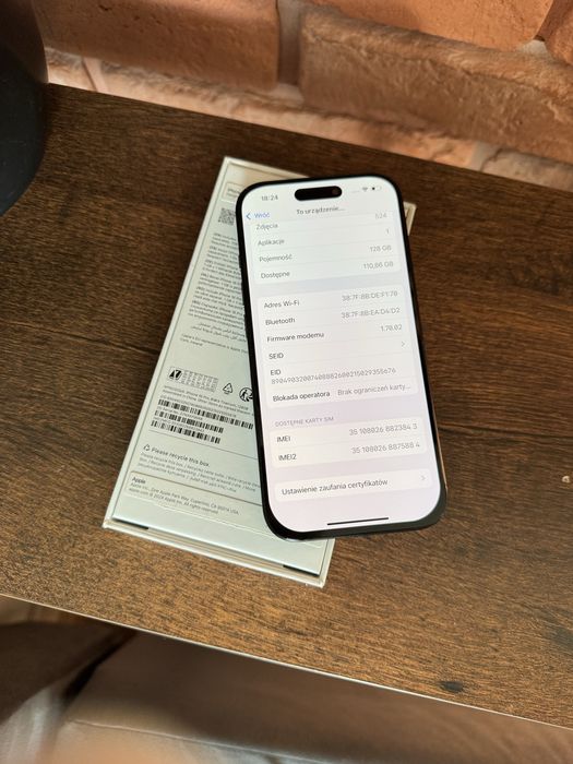iPhone 16 Pro 128GB 100% Bateria | Black Titanium | Okazja !