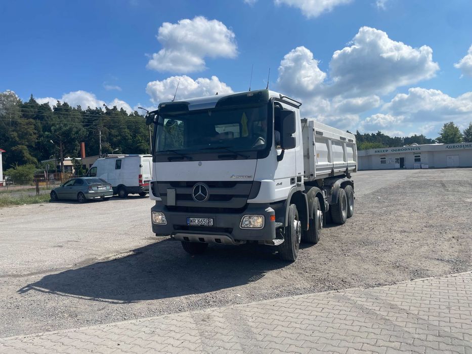 Transport wywrotką 4 osiowa bordmatic 8 palet
