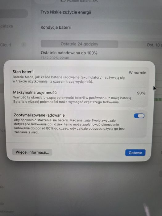 MacBook Air M1 2020 8/512GB 93% bateria