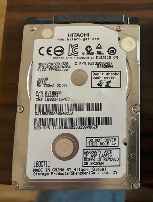 Oryginalny dysk HDD 2,5 cala, 320 GB, Playstation 3, 100% sprawny