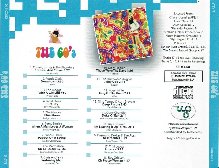The 60's - CD - 1998 - made in Neterland - CD 3 - como NOVO