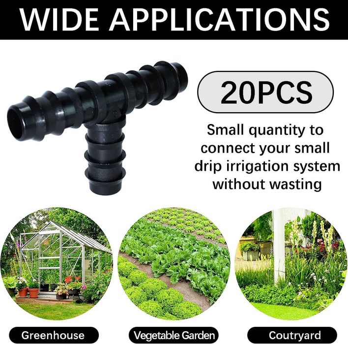 Zestaw 20 złączy 16 mm RYXZEN do systemu nawadniania ogrodu