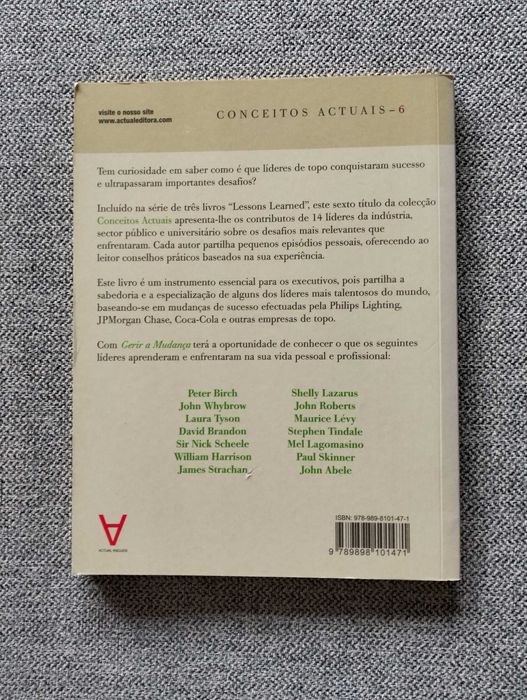 Livro "Gerir a mudança" de Lessons Learned