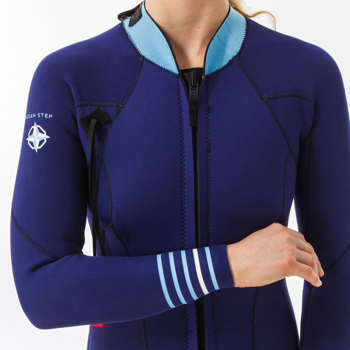 Fato de Neoprene 4/3 de Marcha Aquática Mulher Azul