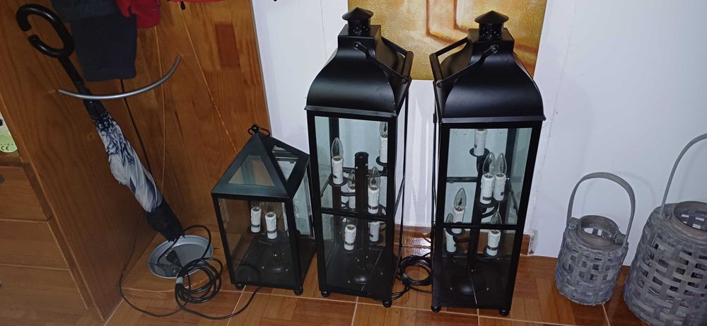 Conjunto de 3 lanternas decorativas eletricas 100% funcionais