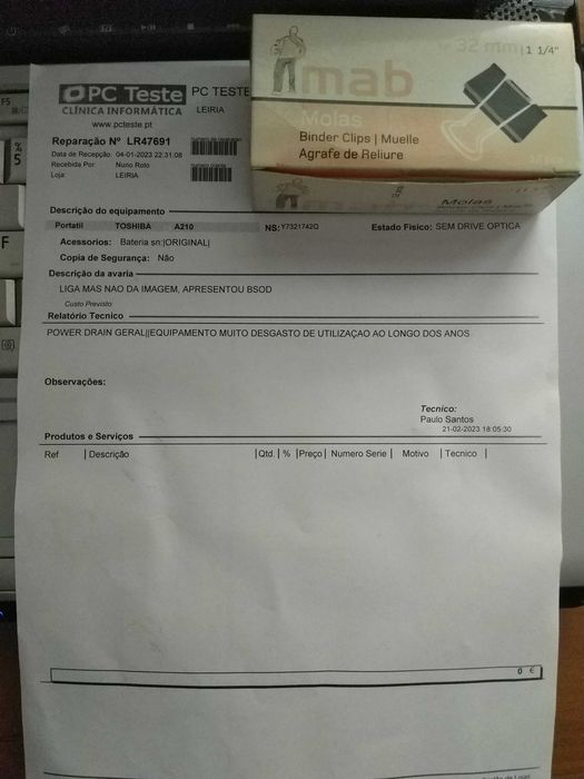 Portátil Toshiba Satellite A210 - 157