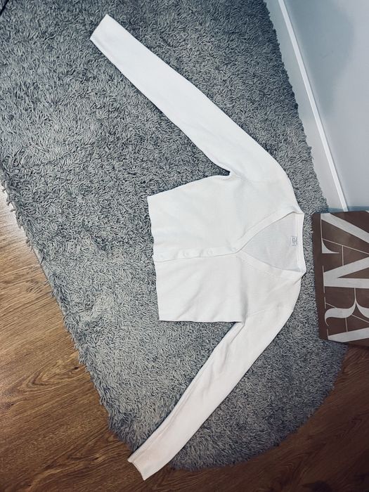 Lindex sweter damski kardigan rozm s na guziki bialy
