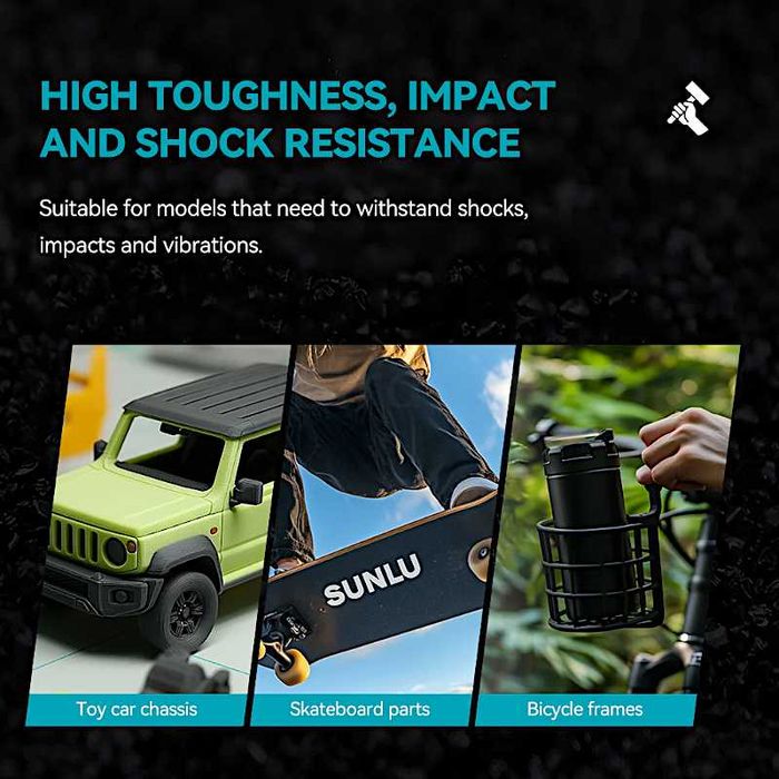 Sunlu Нейлон PA12-CF армований вуглеволокном для 3D друку 1кг