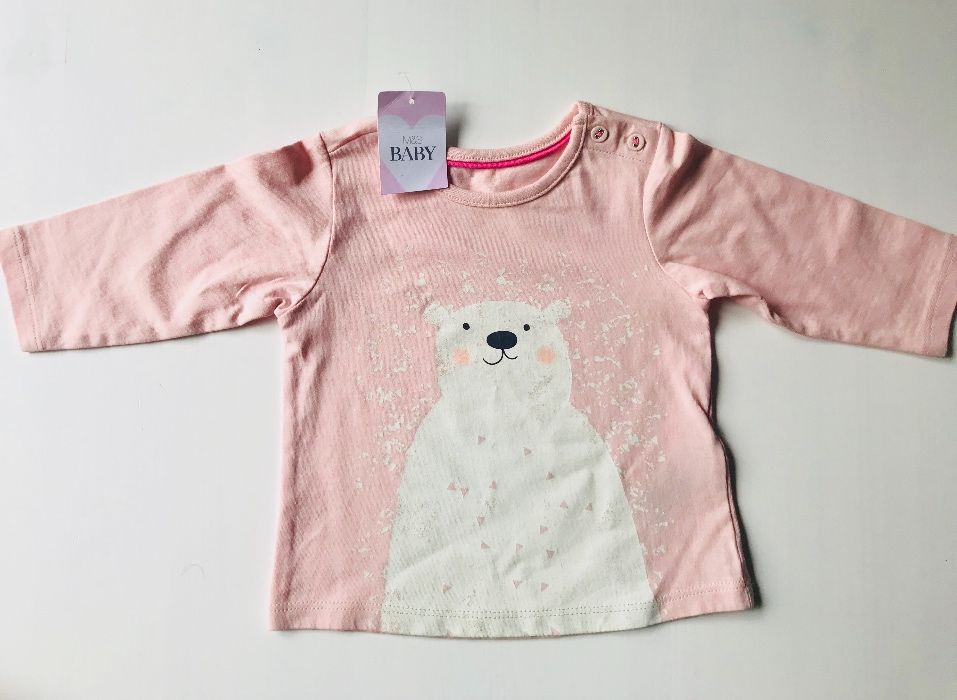 Bluzka dla dziewczynki Marks&Spencer 3-6 m Miś polarny