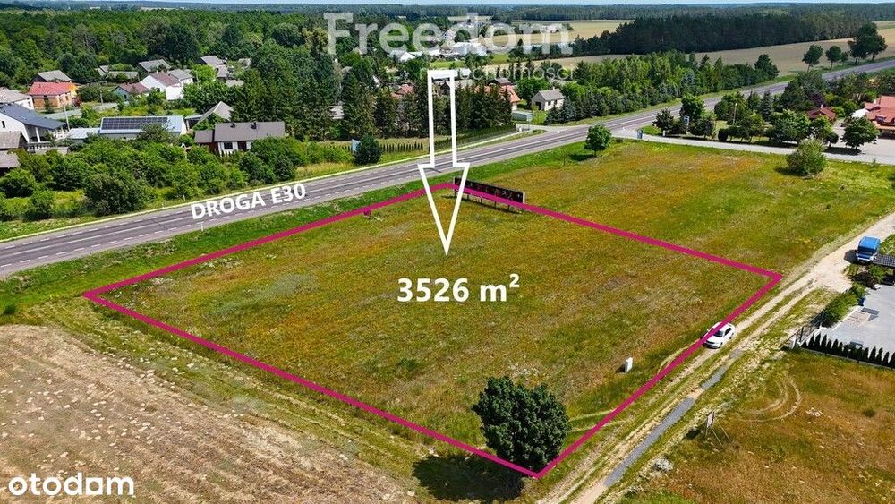 Działka 3526 m²– Rogoźniczka, przy trasie E30