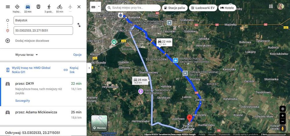 Działka z 2 decyzjami o Warunkach Zabudowy w Pasynkach 16km od Białego