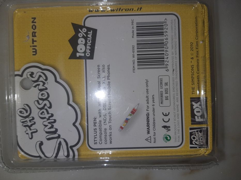 Caneta stylus pen simpsons nintendo ds 3ds nova oportunidade