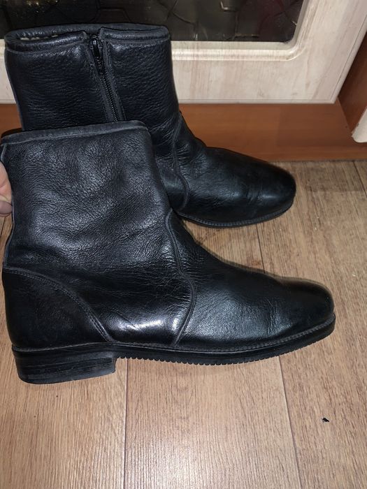 Ботинки кожаные цигейка