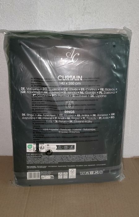 Nowa Zasłona 140x260 ciemna zieleń Absolu Chic