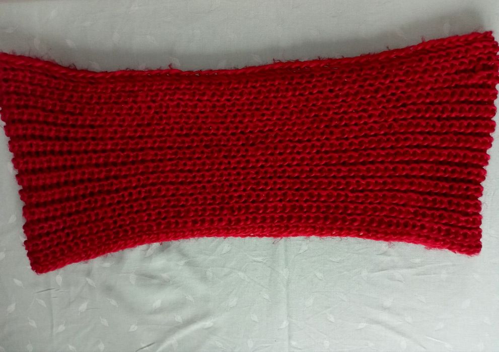 Komin dzianinowy szalik bordowy zimowy miękki i lekki