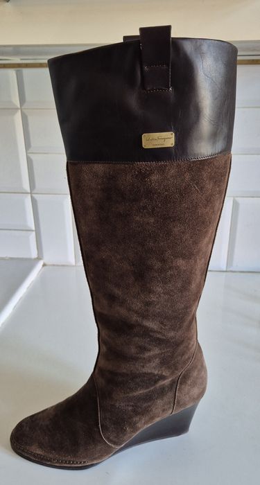 SALVADORE FERRAGAMO roz. 44 skóra naturalna w całości made in italy premium