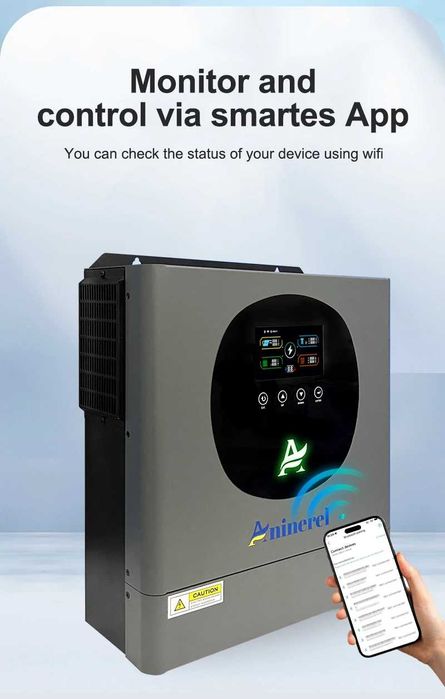 Гібридний інвертор 12v 2kW Aninerel ANL-2000W-12L-WIFI