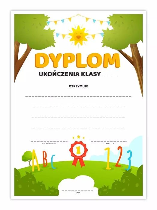 Dyplom A4 Uniwersalny - Natura 20Szt. Learnhow. Nowy Produkt