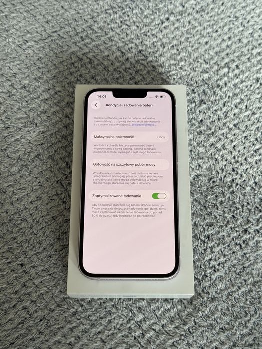 iPhone 14 128 fioletowy - stan idealny - bateria 85%