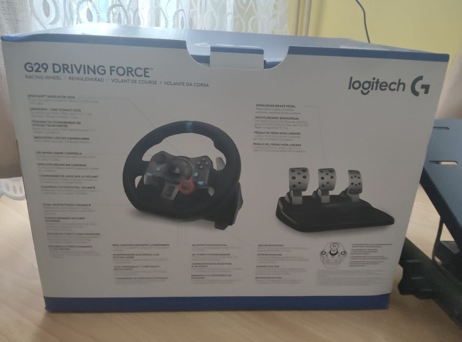 Zestaw Simracing: Kierownica Logitech G29 + Pedały + Regulowany Stelaż | Stan Igła + Pudełko!