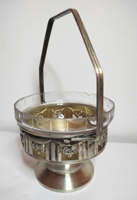 Stara platerowa cukiernica Art Deco