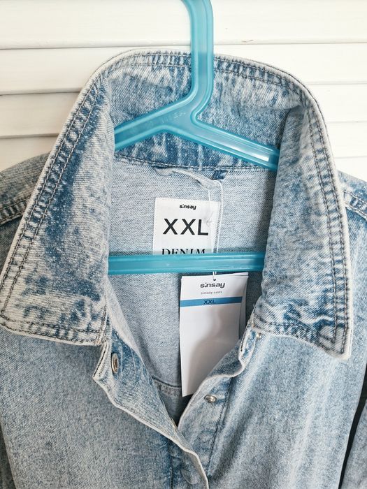 Kurtka jeansowa bomber dzinsowa bomberka xxl plus size oversize