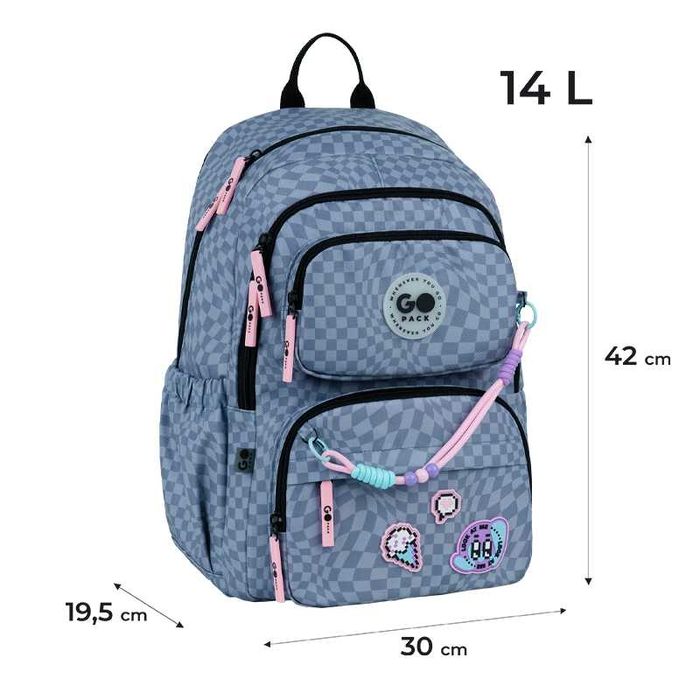 Рюкзак для школи GoPack Pixel Mood GO26-120M-2  (подарунок пляшка для води Kite)