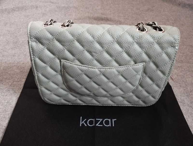 Nowa skórzana torebka na łańcuszku pasku pikowana Kazar