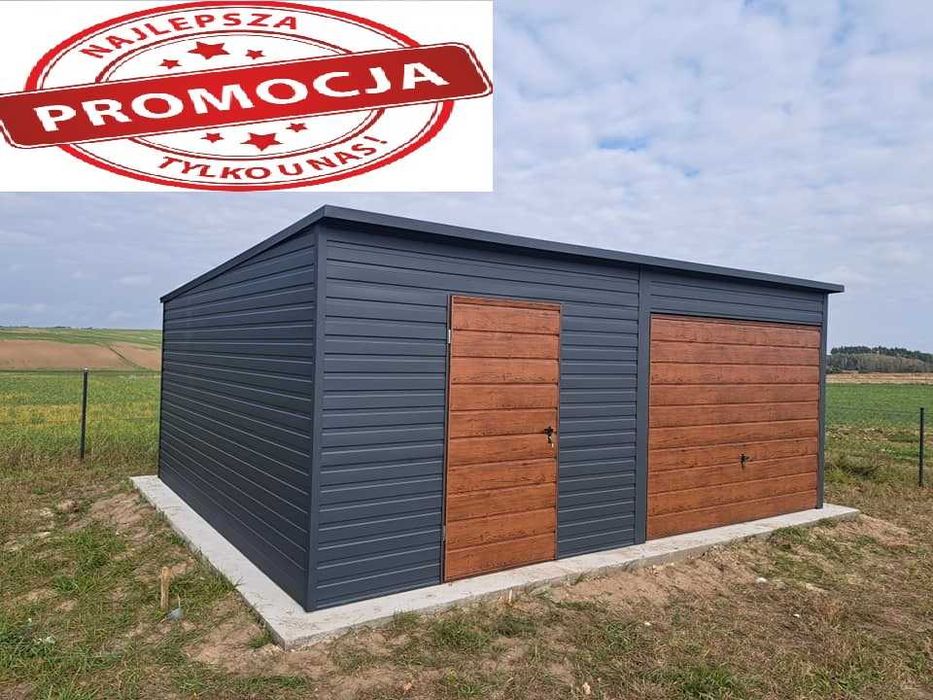 Garaż blaszany 6x5,6x6, panel poziomy wszystkie wymiary PROMOCJA -5%