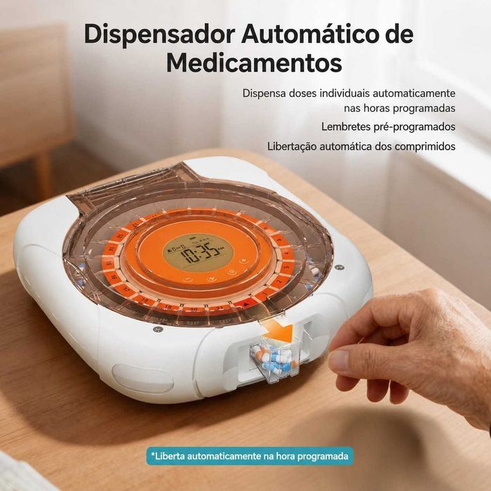 Dispensador automático de comprimidos Retekess 21 compartimentos LCD grande memória