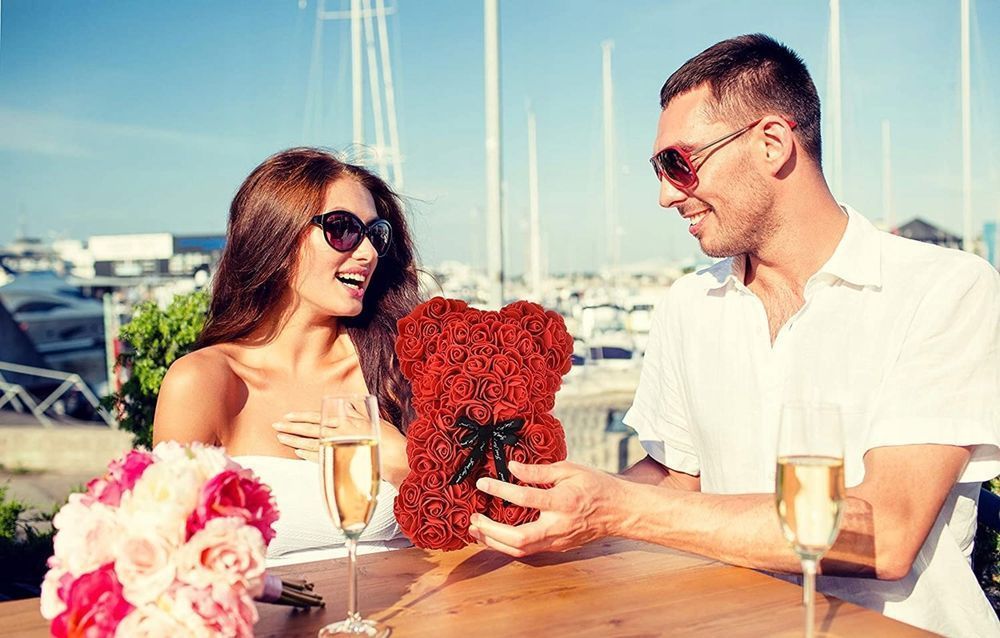 Miś Z Róż Różany Prezent Rose Bear Na Walentynki