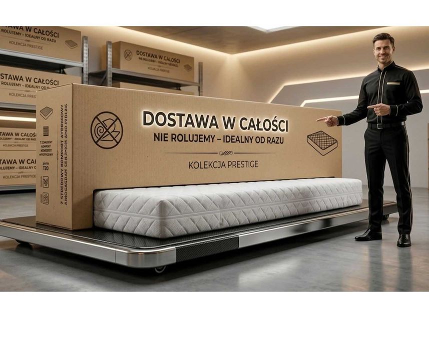 MATERAC 160x200 7-STREF POCKET + KOKOS Wyprzedaż Outlet -50% Wysyłka w 24H