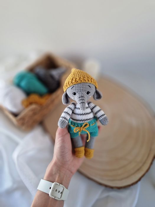Słonik na szydełku, handmade