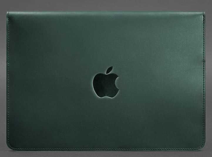 Зелений шкіряний чохол на магнитах для MACBOOK AIR/PRO 13'' с 2018 г