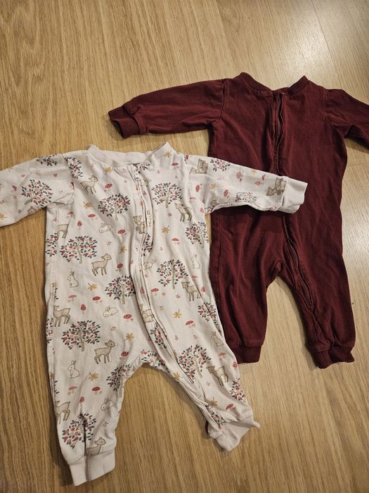2 szt pajacyki bez stóp rampersy piżamki 62 h&m