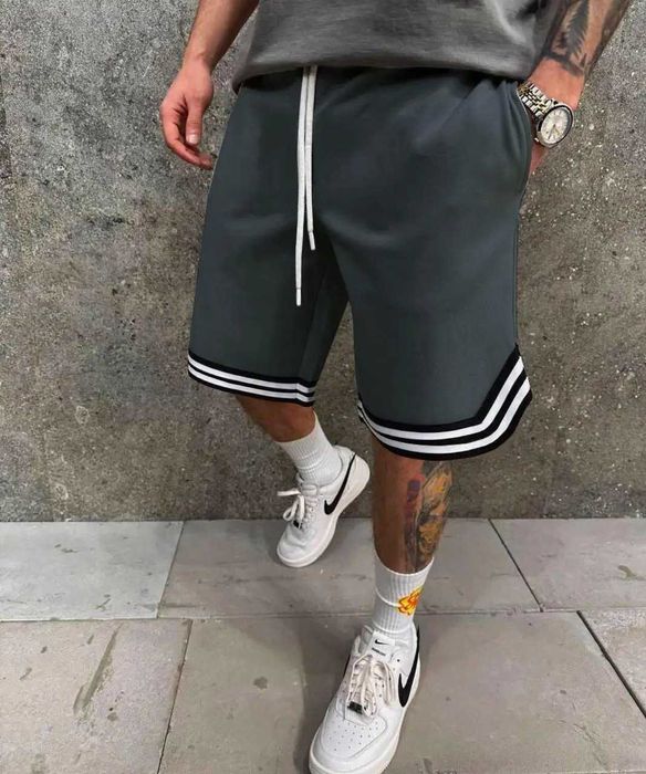 Шорты мужские оверсайз трикотажные летние бриджи широкие Los Angeles