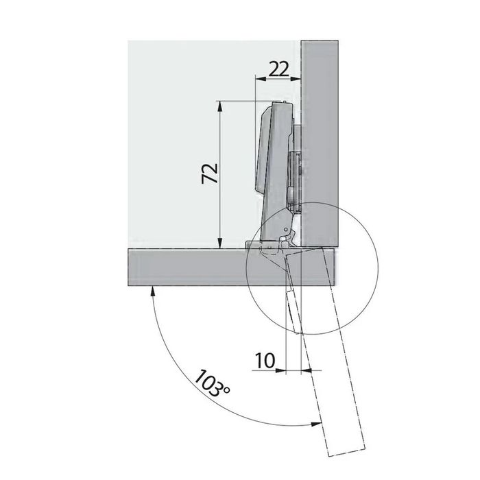 Завіс , петля з дотятом. 3D