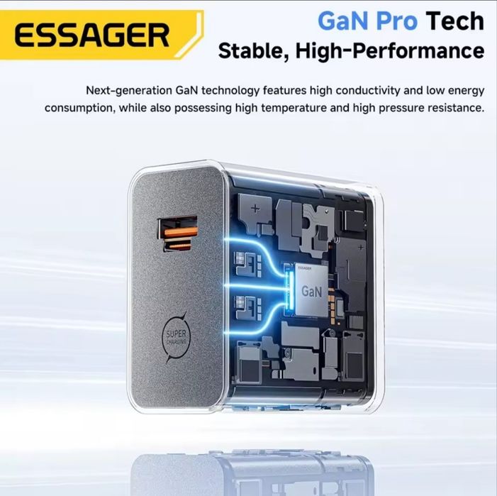 ESSAGER 65W GaN зарядное устройство SUPERVOOC.