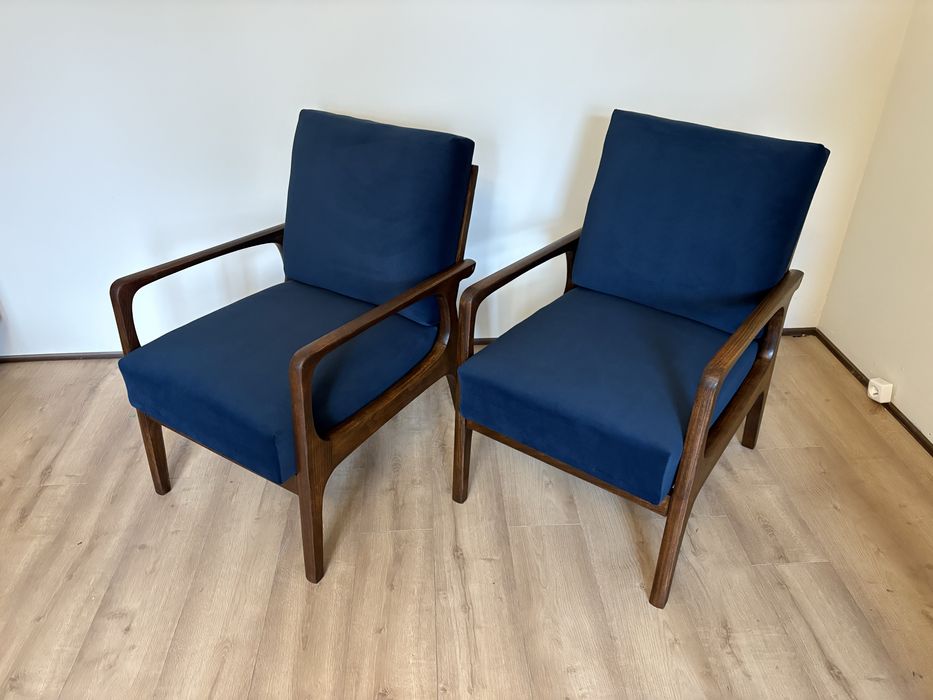 Fotel PRL lounge Prudnickie Fabryki Mebli Polska lata 50 unikat