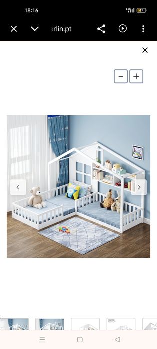Cama dupla casa Montessori