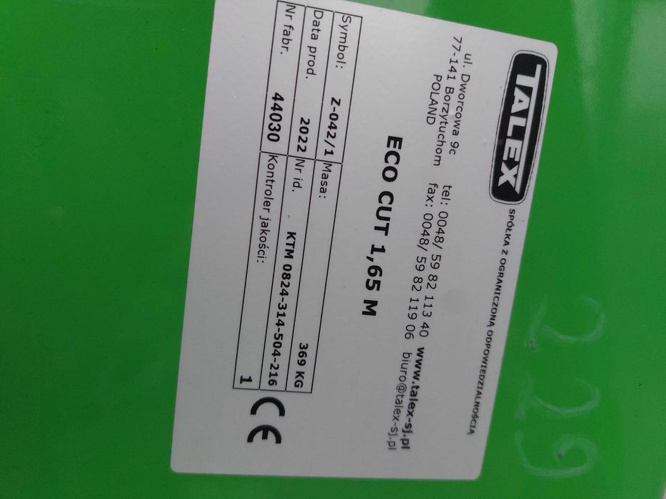 Kosiarka bębnowa TALEX ECO CUT 1,65 m