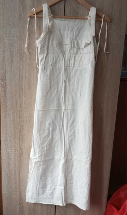 suknia letnia biała lniana