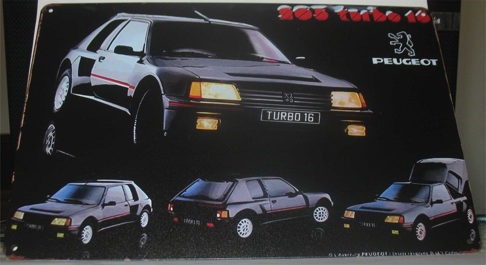 Placa Decorativa - Peugeot 205 Turbo 16