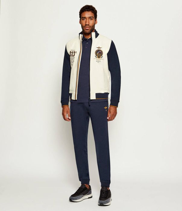 Aeronautica Militare bluza męska 252FE2062UF00662 beżowa – Regular Fit L
