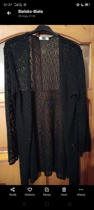Czarny sweter ażurowy rozm 42