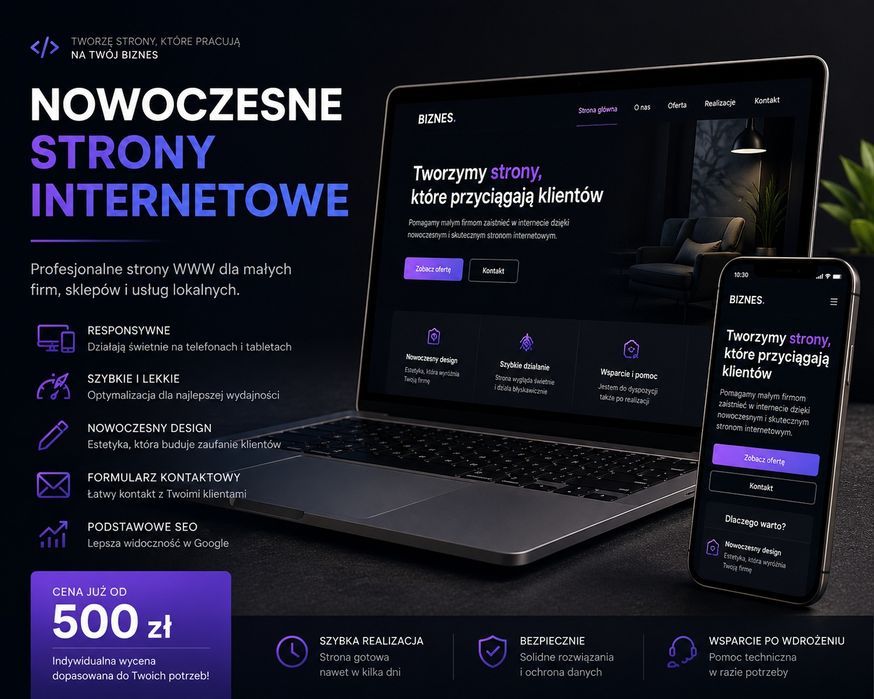 Tworzę nowoczesne strony WWW dla firm