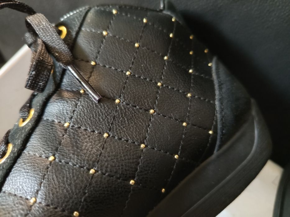GEOX Respira czarno złote  sneakersy
