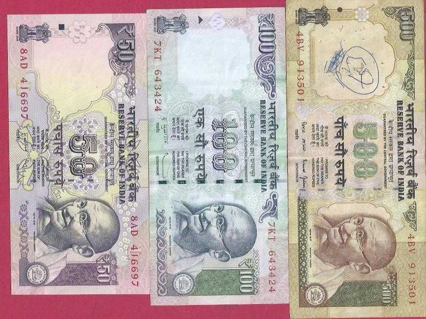 NOTAS  3+1   DA  INDIA DIVERSOS VALORES E DATAS