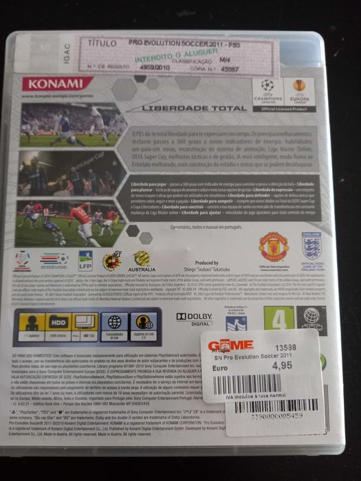 Jogo PES2011 para ps3